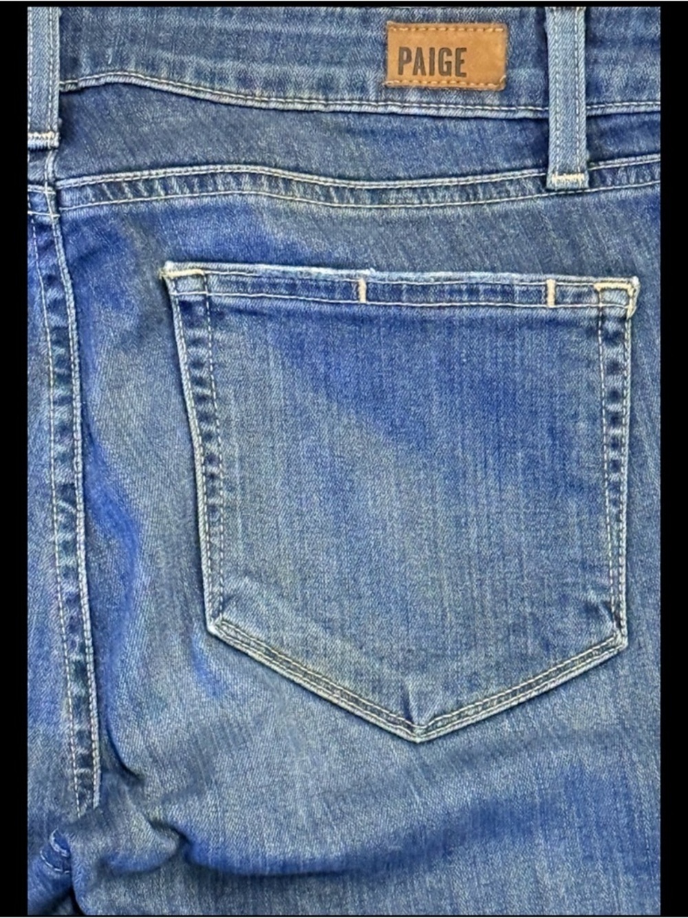 Paige Verdugo Ultra Skinny Low Rise Distressed Knee Rip Medium Wash Jeans 28 - Picture 8 of 9